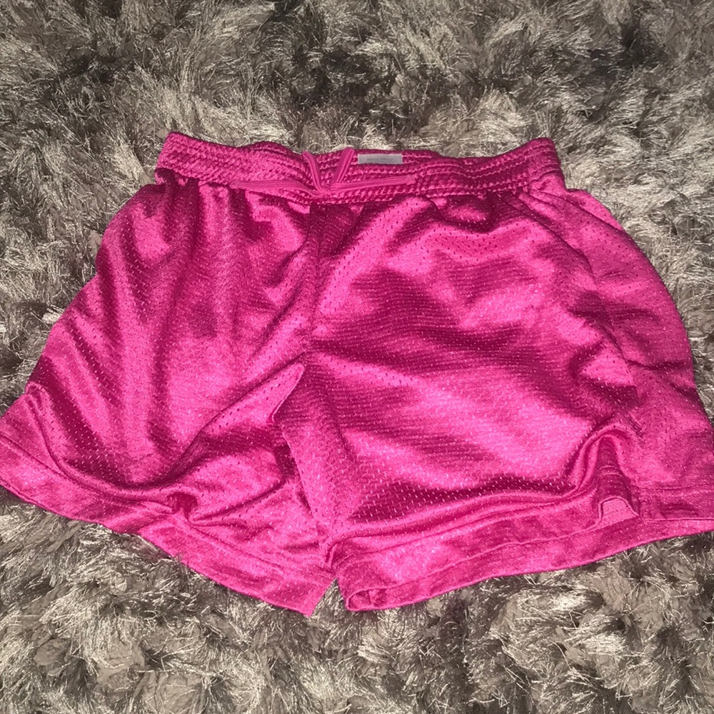 Pink basketball shorts